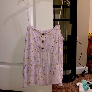 Paper crane floral tank blouse